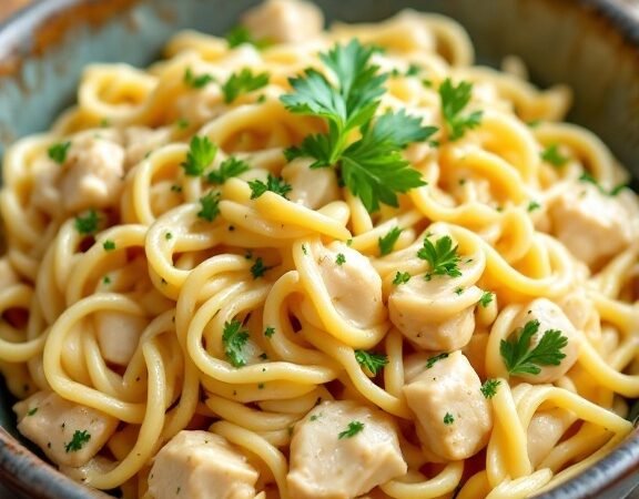 Creamy Garlic Chicken Pasta Recipe