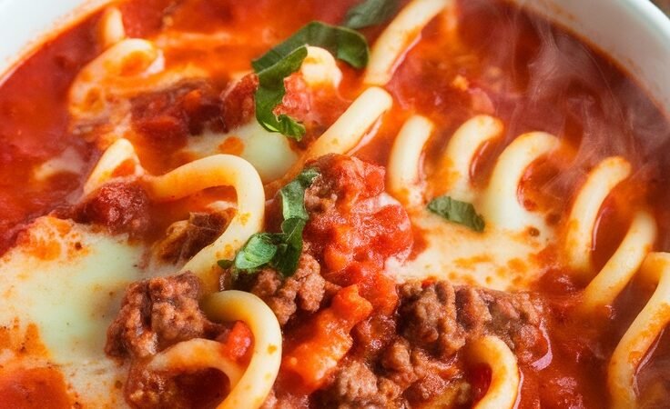 Cheesy Stove Top Lasagna Soup Recipe