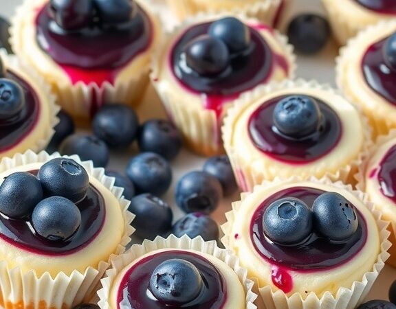 Delicious Mini Blueberry Cheesecakes